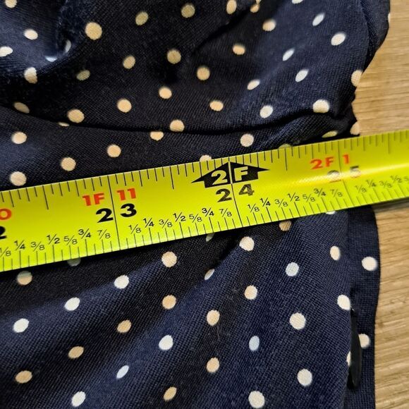 Talbots Polka Dot Print Faux Wrap Stretch Fabric Navy/White Size 22WP NWT - Picture 10 of 14